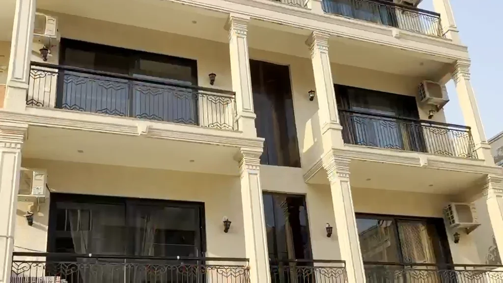 Balconies of the Omsorg Assisted Living building in Sector 57, Gurugram
