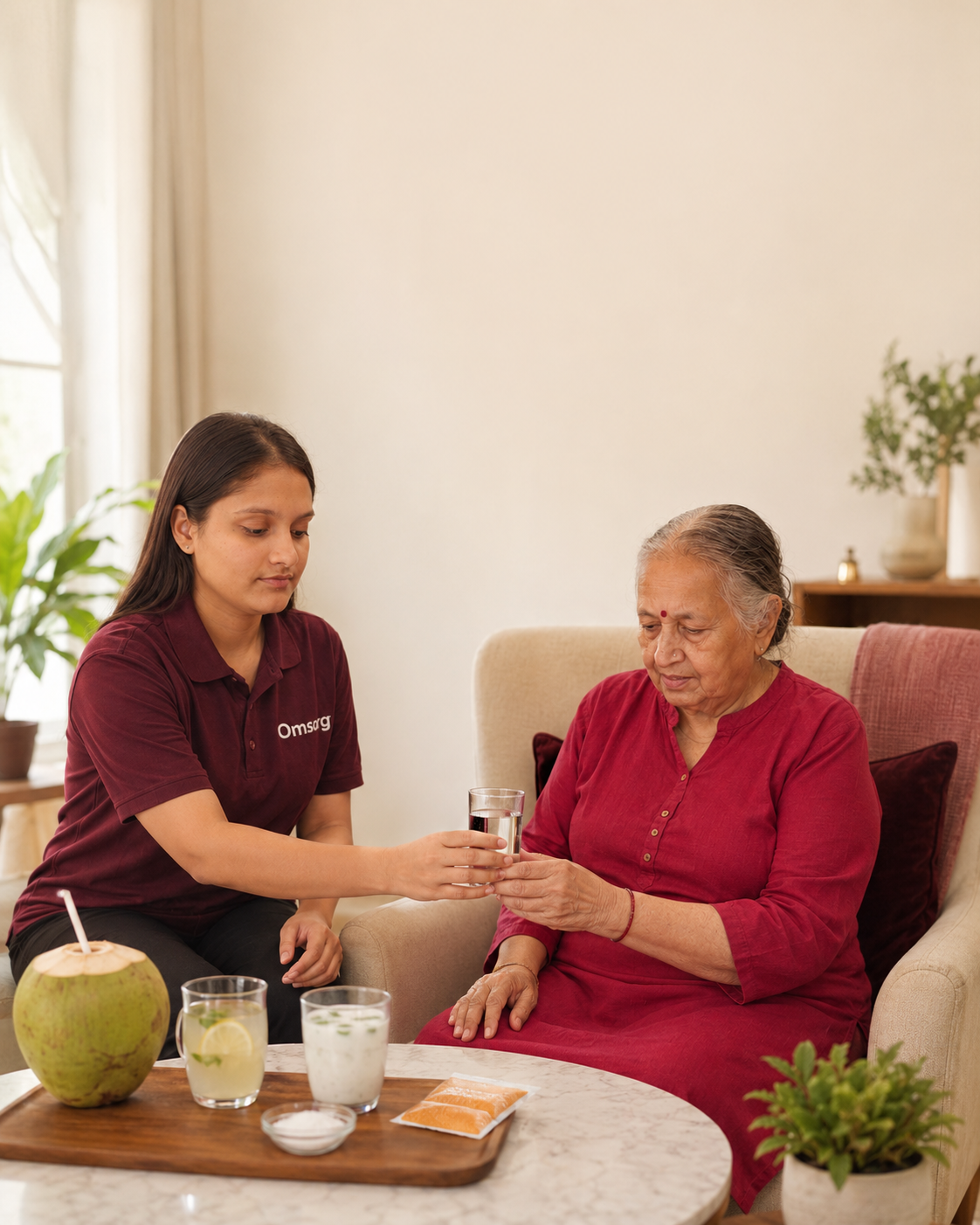 Elders enjoying nutritious dining and refreshments