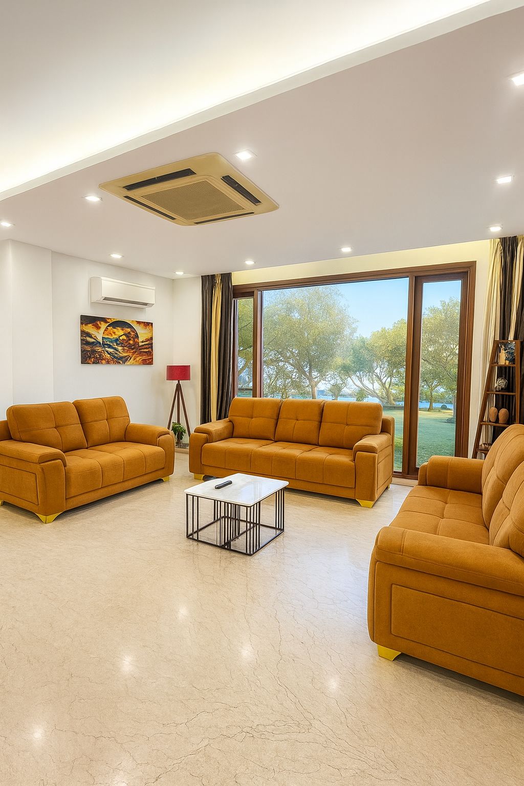 Bright community living area and reading lounge